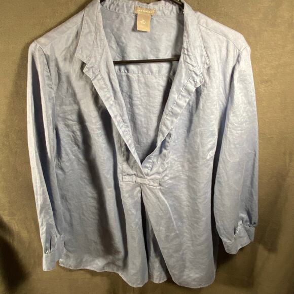 Ann Taylor Tops - ann taylor women linen tunic 14 coastal beachy vacation quiet luxury spring